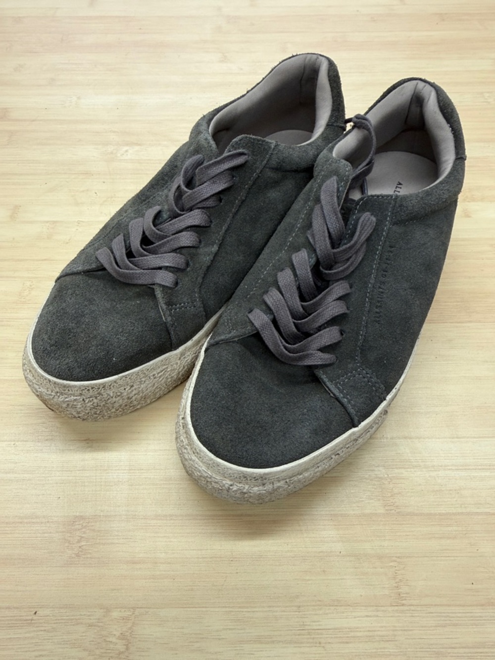 Used all saints Men's 8 Suede Low-Top Casual Sneakers - Gray